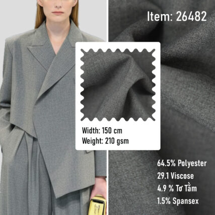 Alternative view of 26482 Woven Poplin Fabric T/R/SP/SILK 64.5/29.1/1.5/4.9