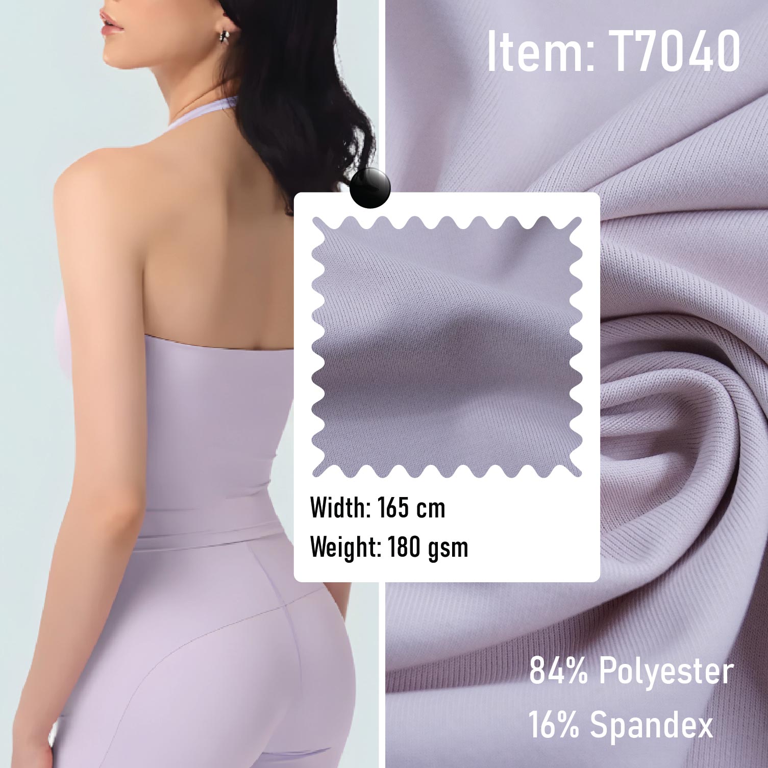 T7040 Knitted Fabric Sportswear 84% Polyester 16% Spandex