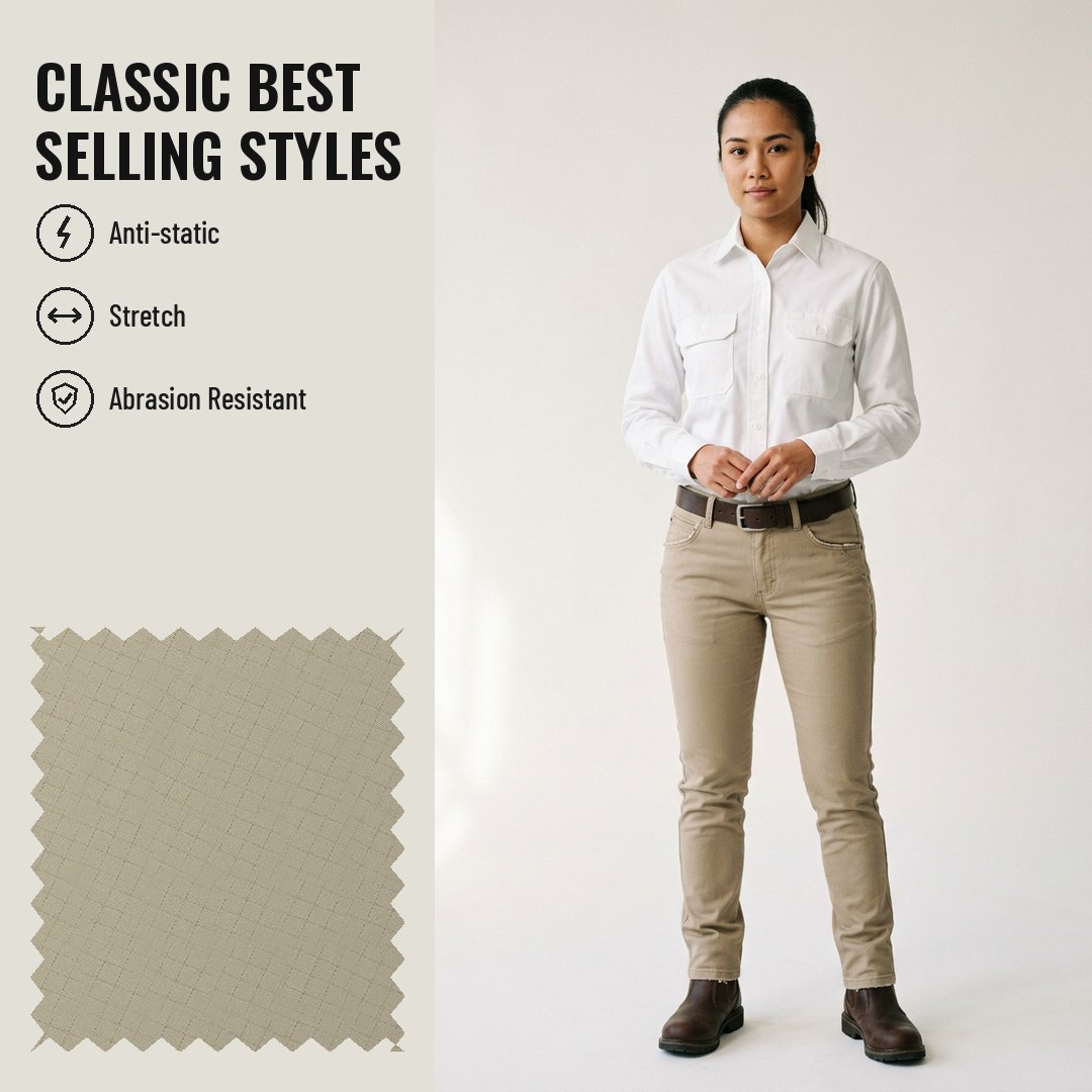 WK112 Anti-static Woven Fabric Twill 100% Polyester - Ảnh 2