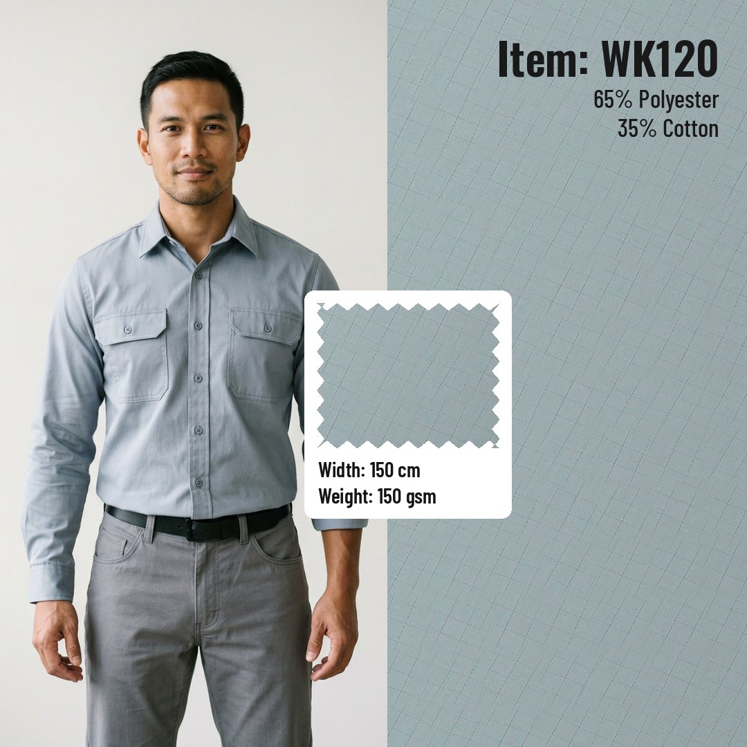 WK120 Anti-static Woven Fabric Fine Twill T/C 65/35