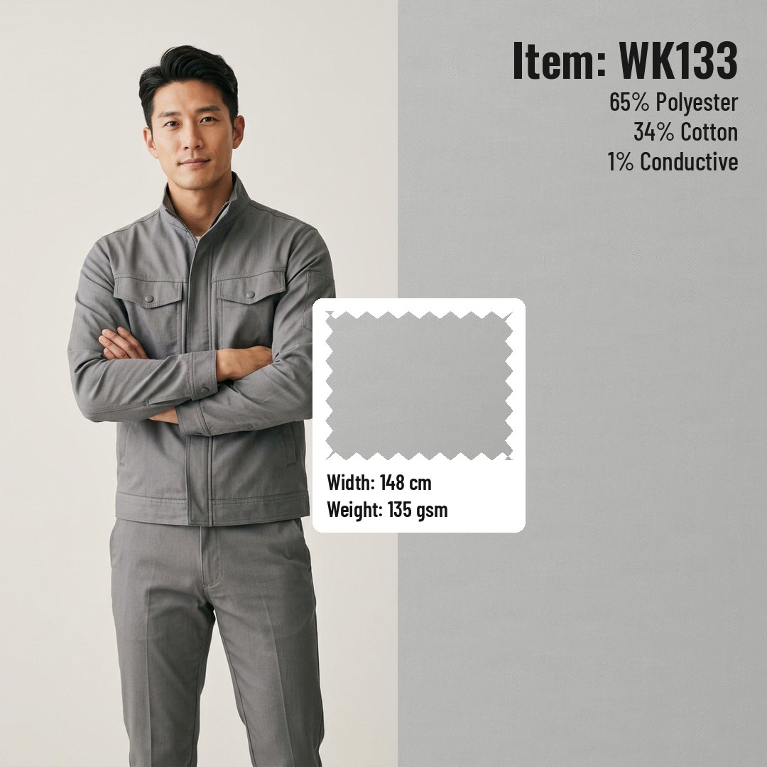 WK133 Anti-static Woven Fabric Twill T/C 65/34