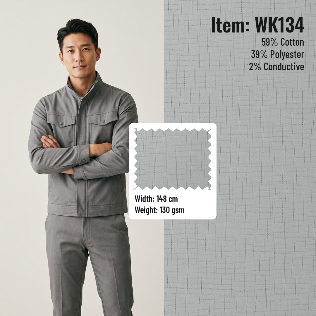 WK134 Anti-static Woven Fabric Twill CVC 59/39