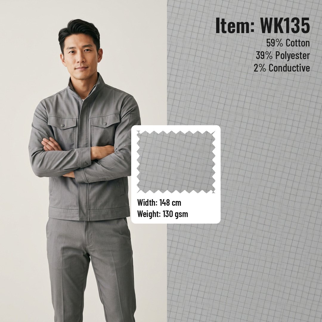 WK135 Anti-static Woven Fabric Twill CVC 59/39