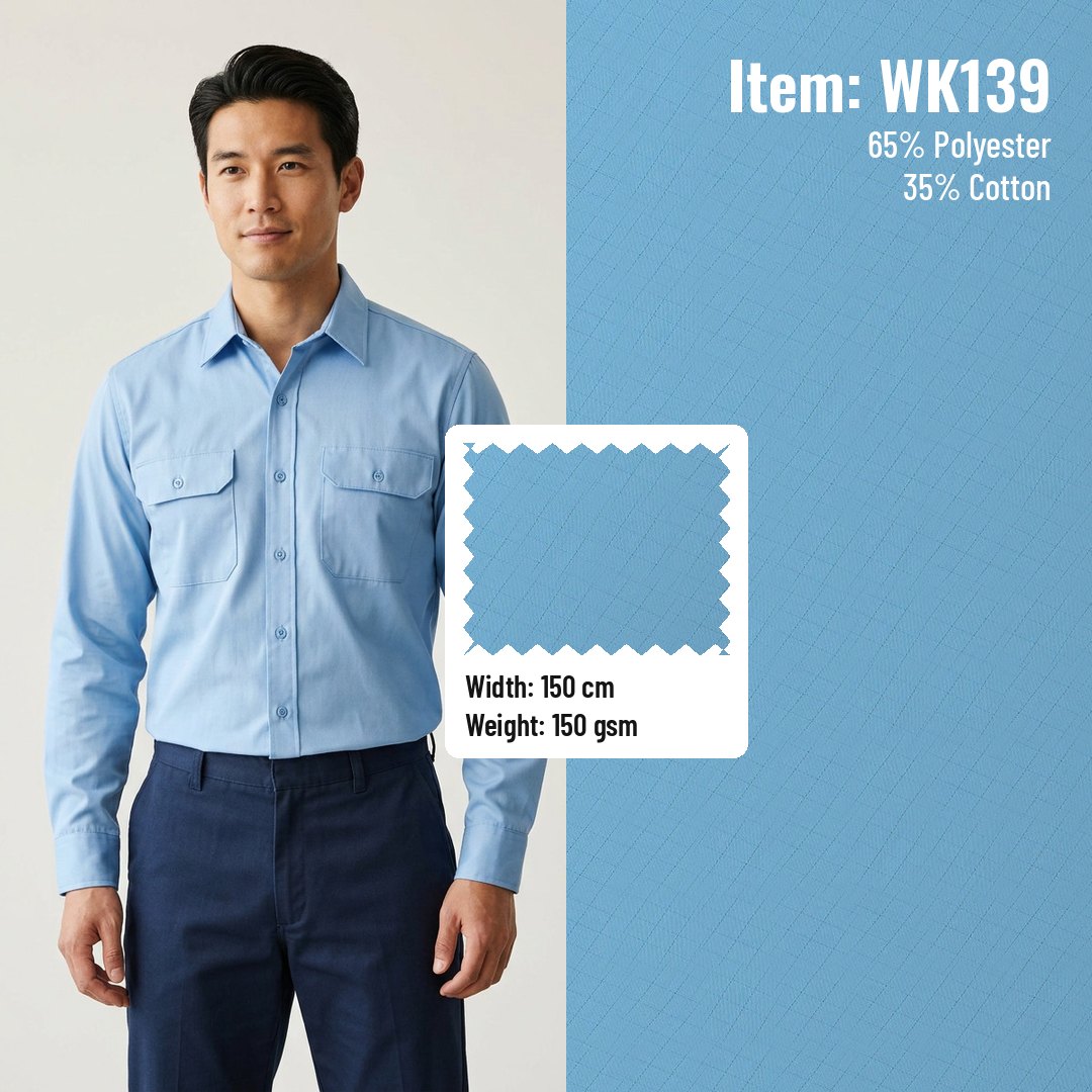 WK139 Anti-static Woven Fabric Fine Twill T/C 65/35