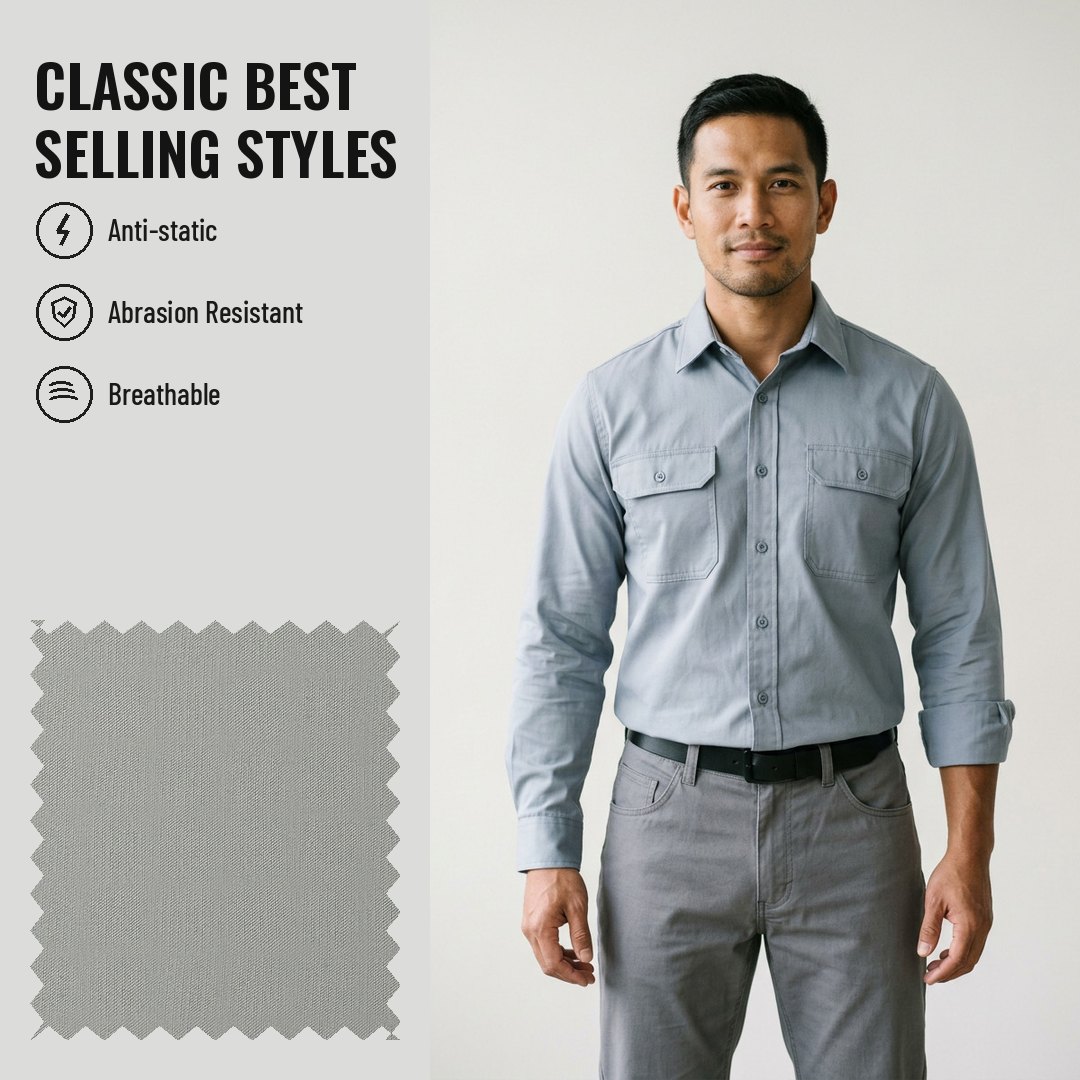WK149 Anti-static Woven Fabric Twill T/C 92/7 - Ảnh 2