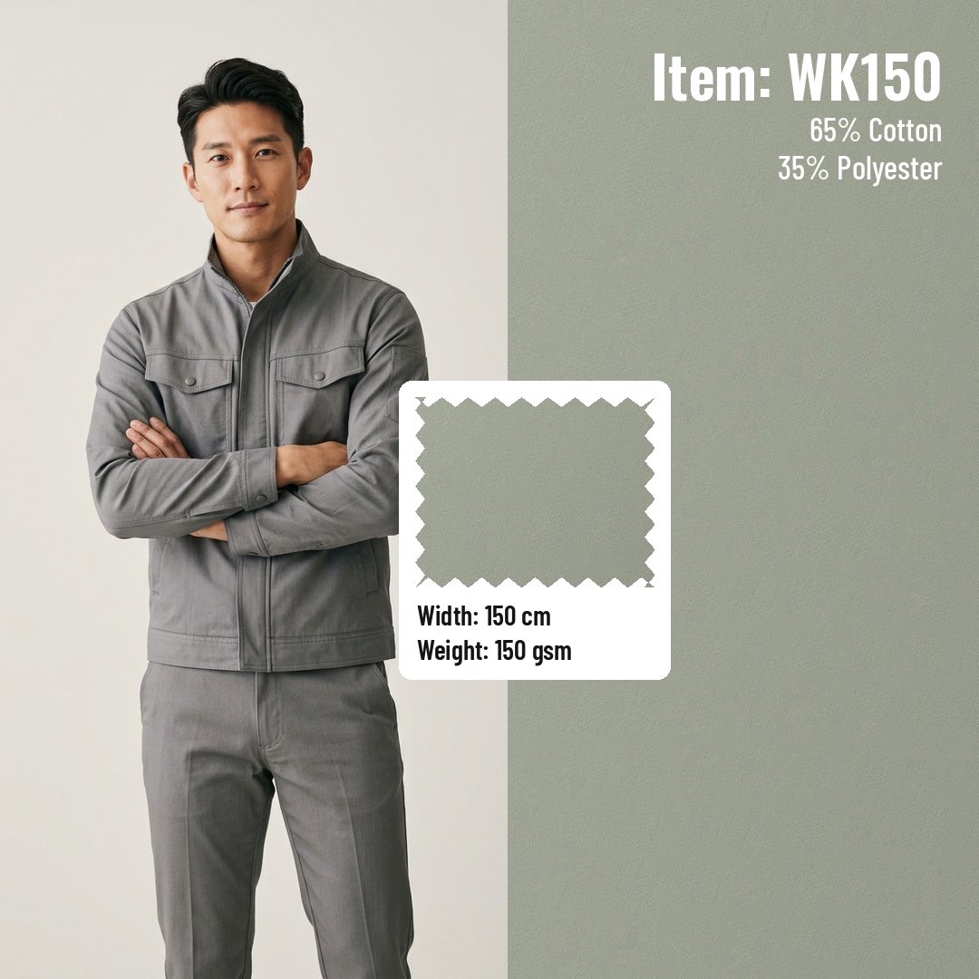 WK150 Anti-static Woven Fabric Fine Twill CVC 65/35