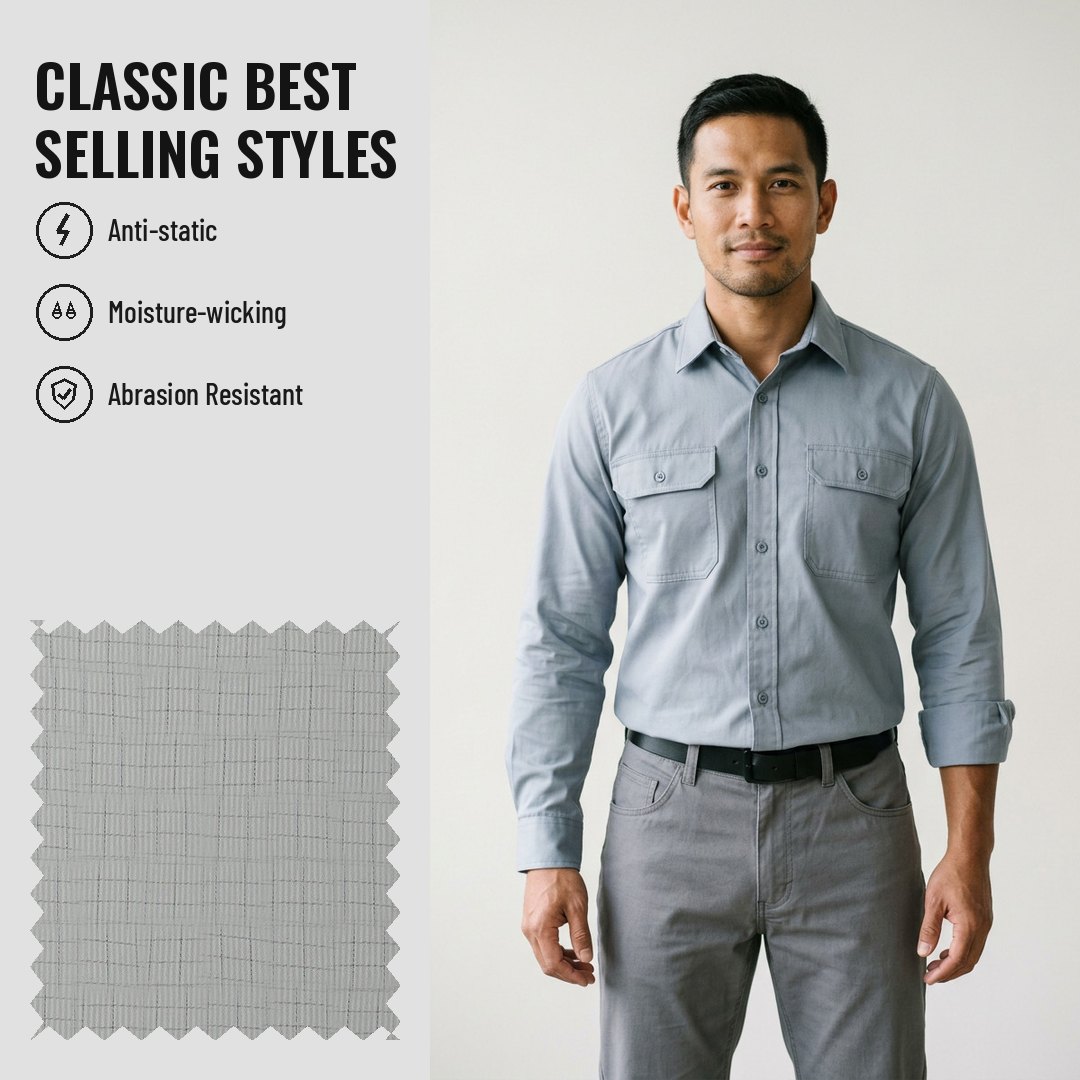 WK151 Anti-static Woven Fabric Twill 98% Polyester - Ảnh 2
