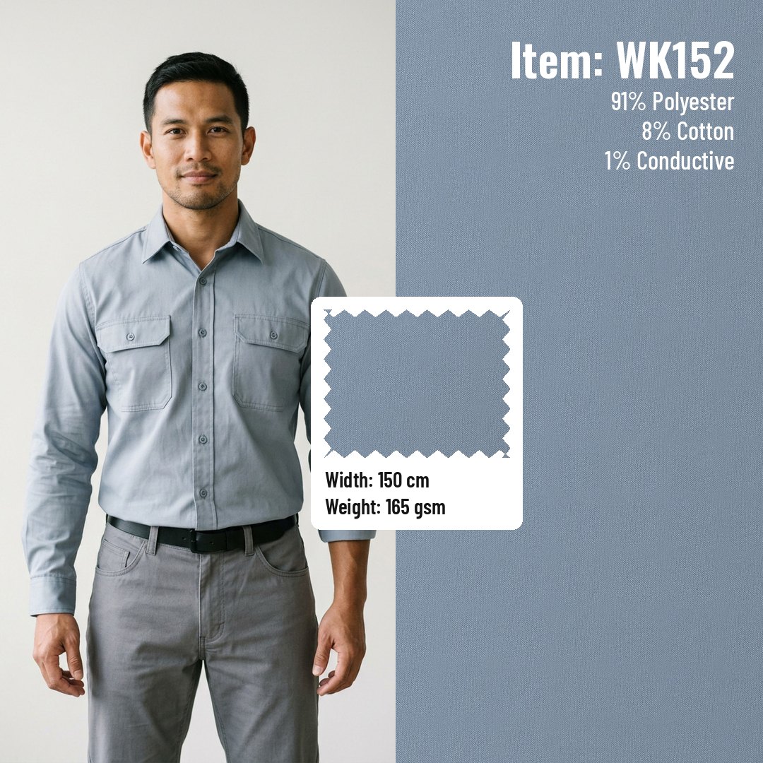 WK152 Anti-static Woven Fabric Twill T/C 91/8