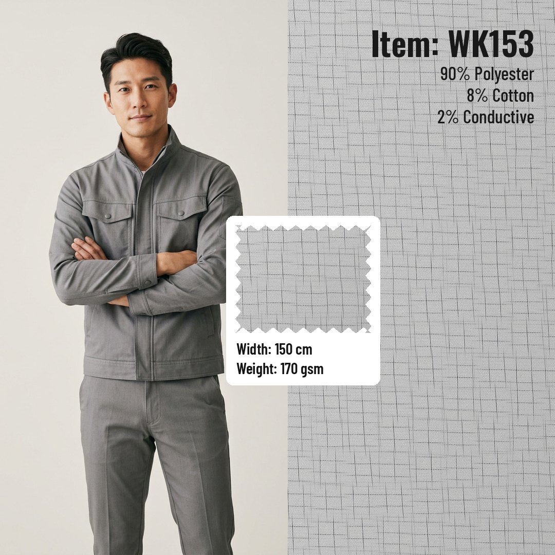 WK153 Anti-static Woven Fabric Twill T/C 90/8