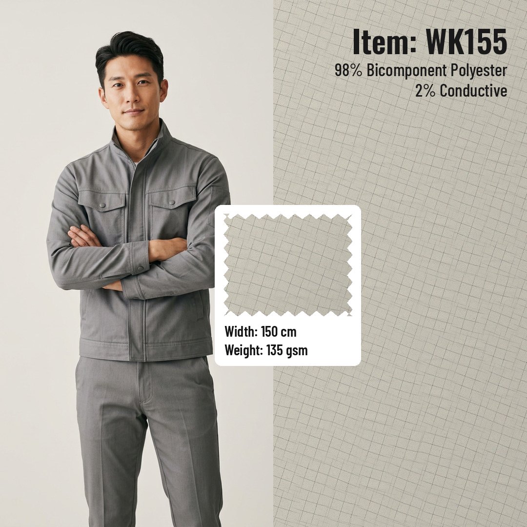 WK155 Anti-static Woven Fabric Twill 98% Polyester