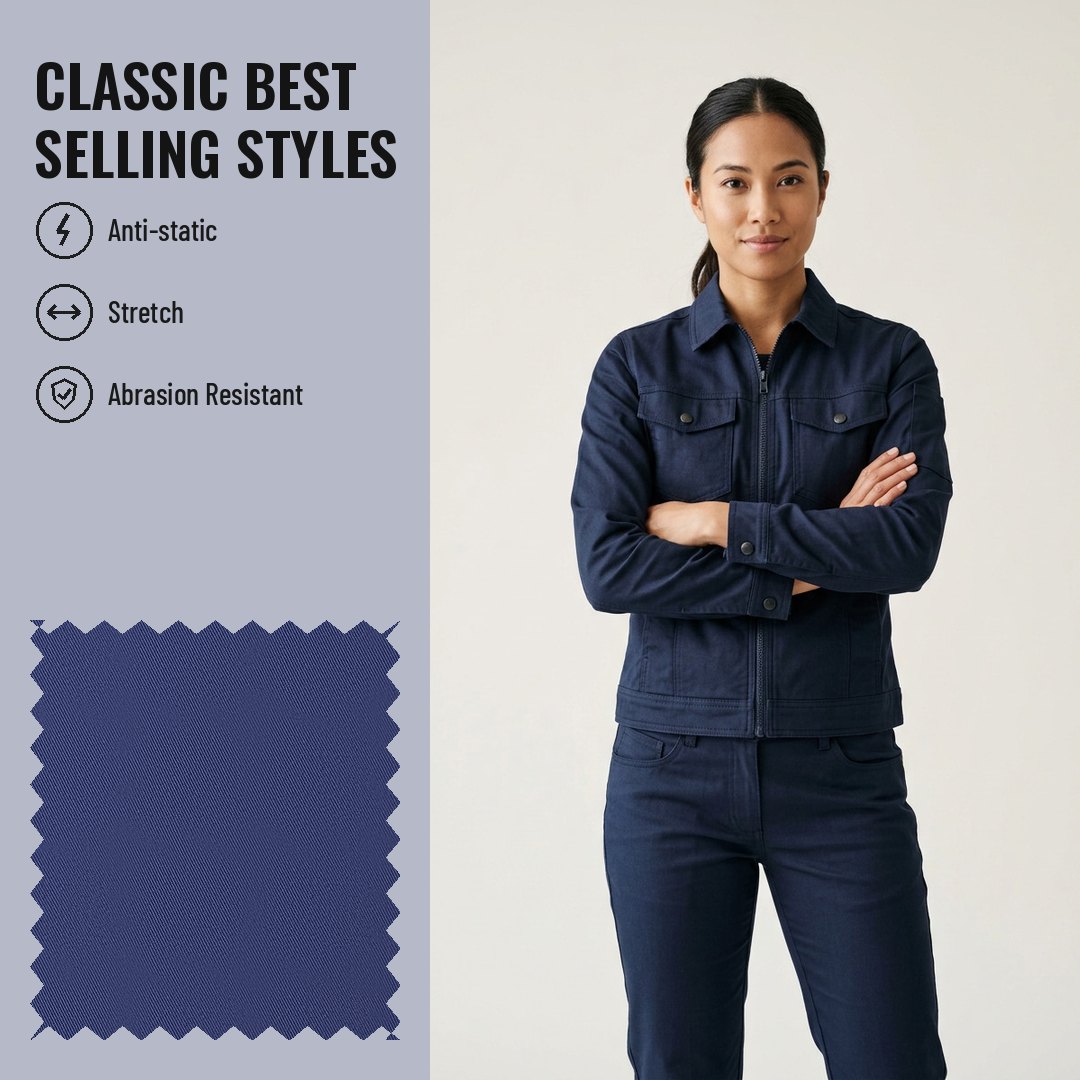WK156 Anti-static Woven Fabric Twill T/C 65/35 - Ảnh 2