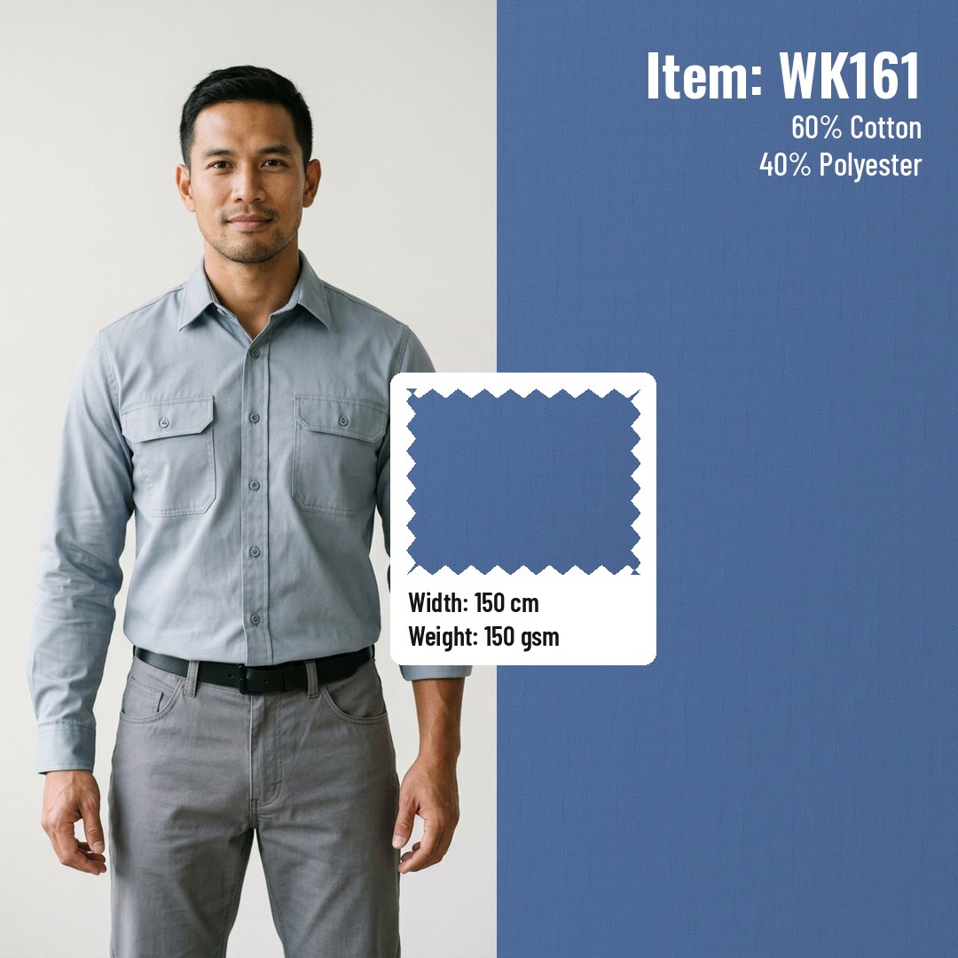 WK161 Anti-static Woven Fabric Fine Twill CVC 60/40