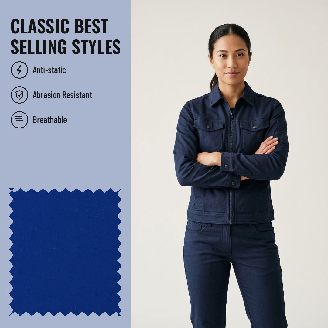 WK164 Anti-static Woven Fabric Twill 100% Polyester - Ảnh 2