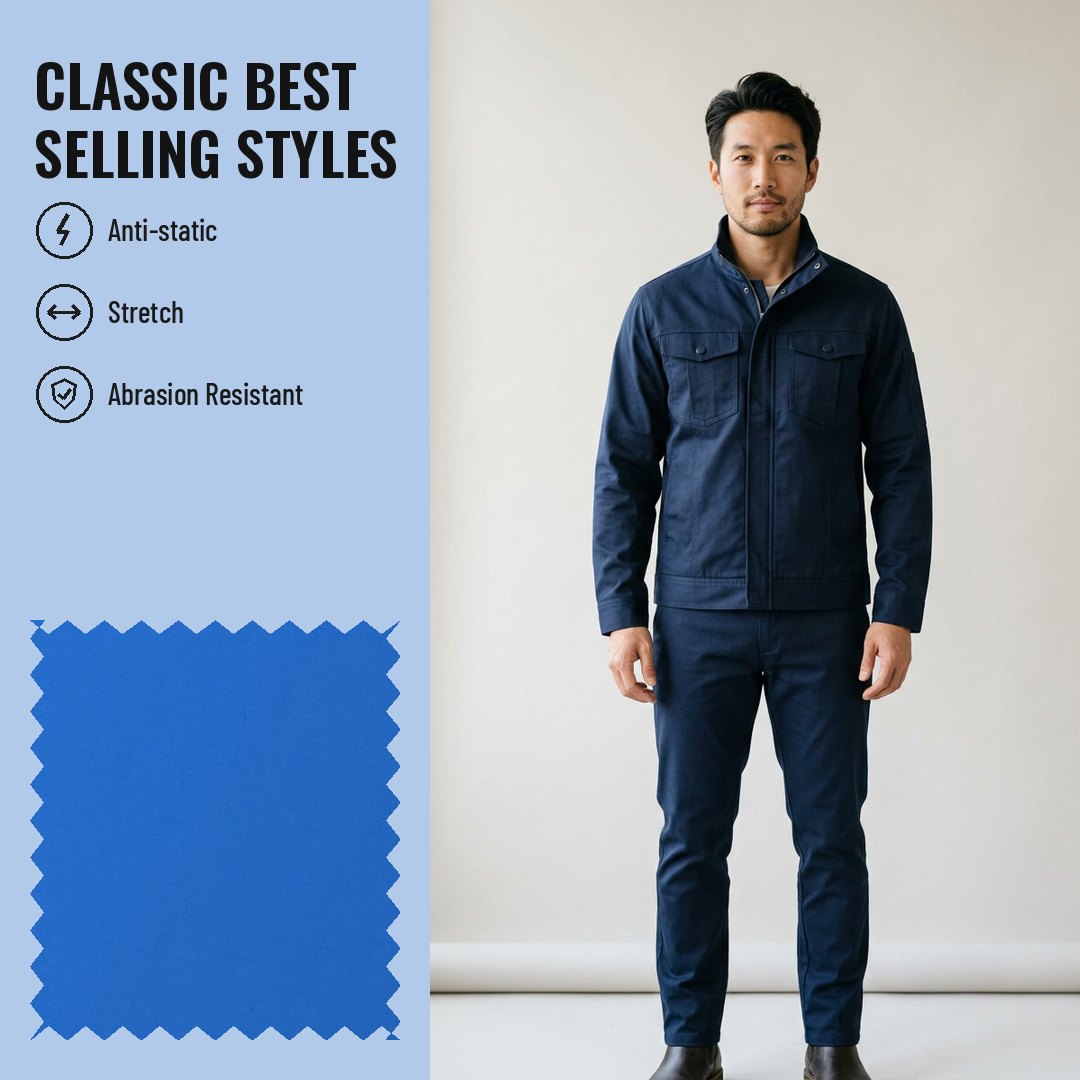 WK165 Anti-static Woven Fabric Twill 100% Polyester - Ảnh 2