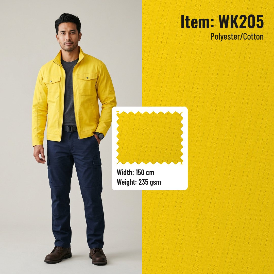 WK205 Water & Oil Repellent Woven Fabric Twill T/C