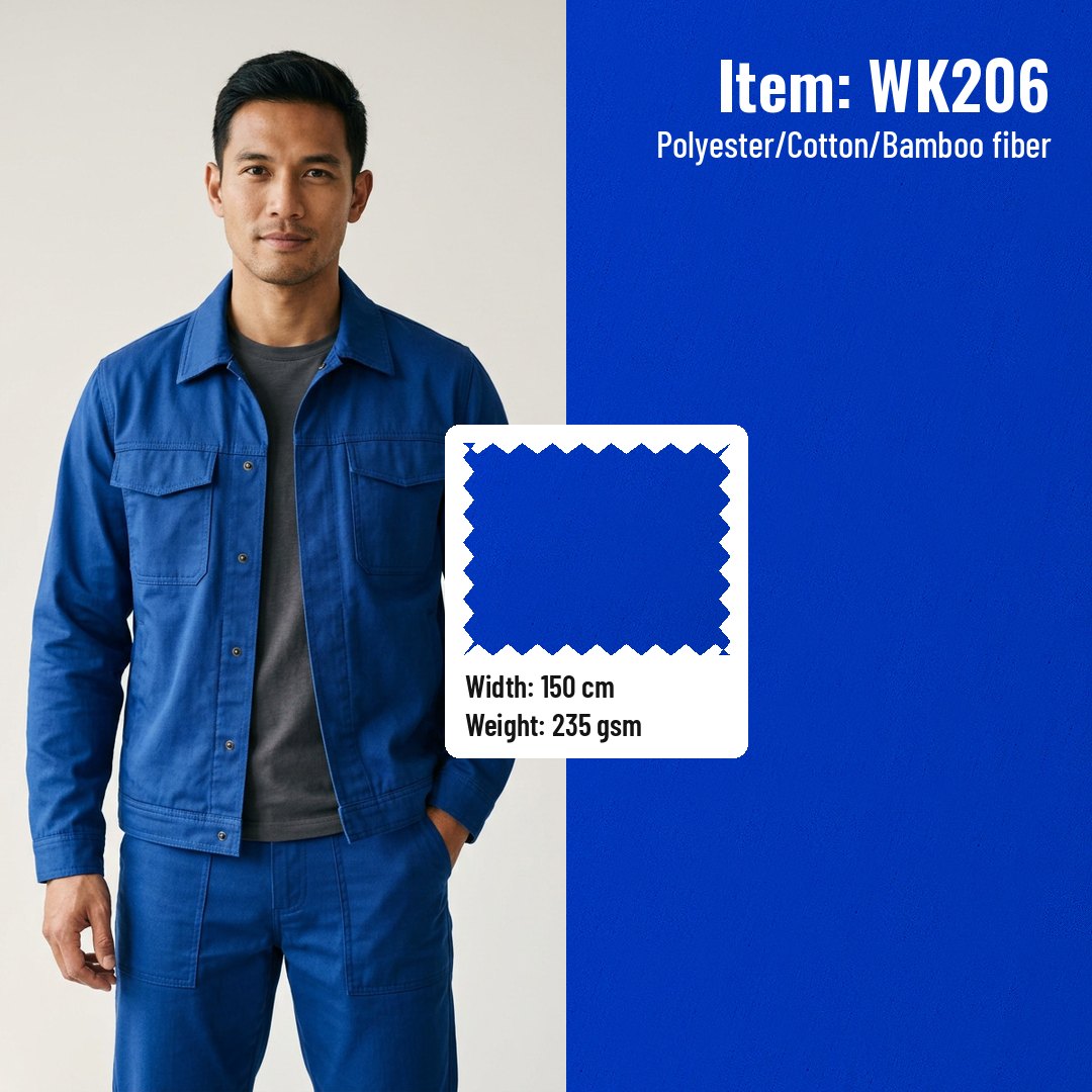 WK206 Water & Oil Repellent Woven Fabric Twill T/C