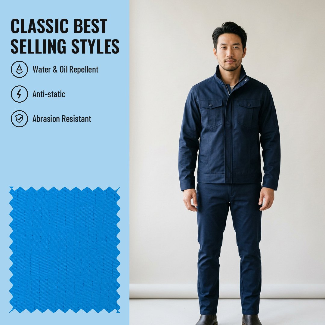 WK207 Water & Oil Repellent Woven Fabric Twill T/C - Ảnh 2