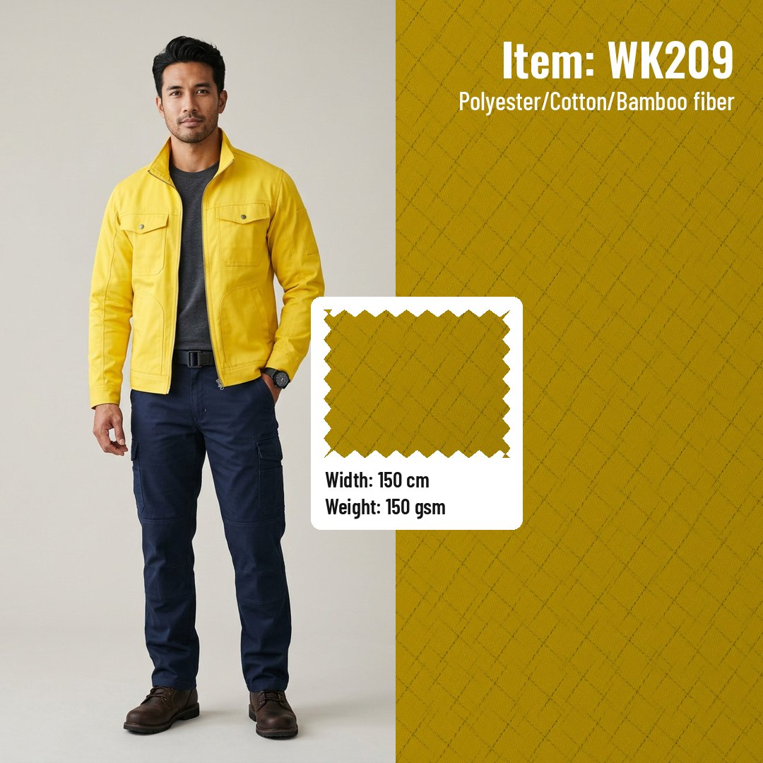 WK209 Water & Oil Repellent Woven Fabric Twill T/C