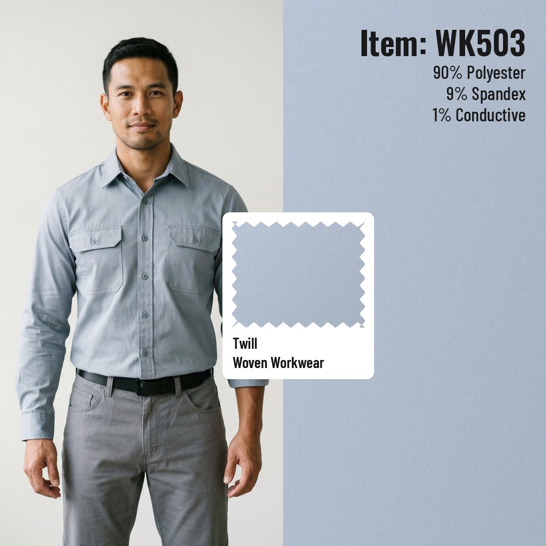 WK503 Woven Fabric Twill Poly/Spandex 90/9