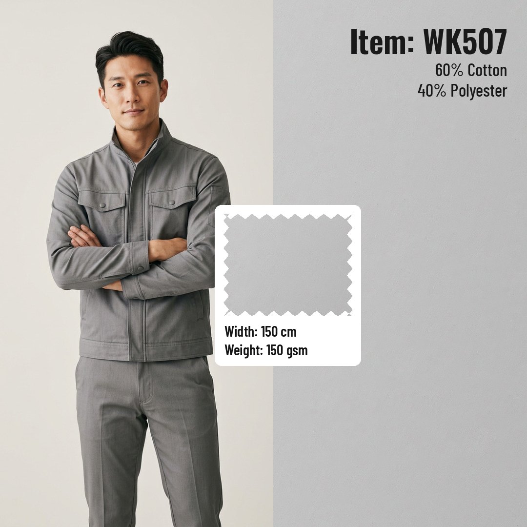 WK507 Woven Fabric Fine Twill CVC 60/40