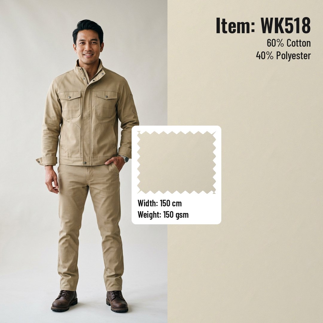 WK518 Woven Fabric Fine Twill CVC 60/40