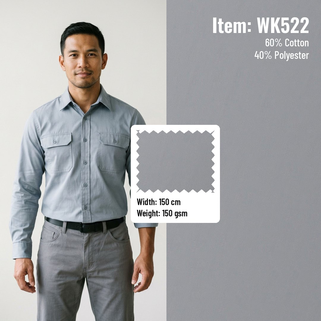 WK522 Woven Fabric Fine Twill CVC 60/40