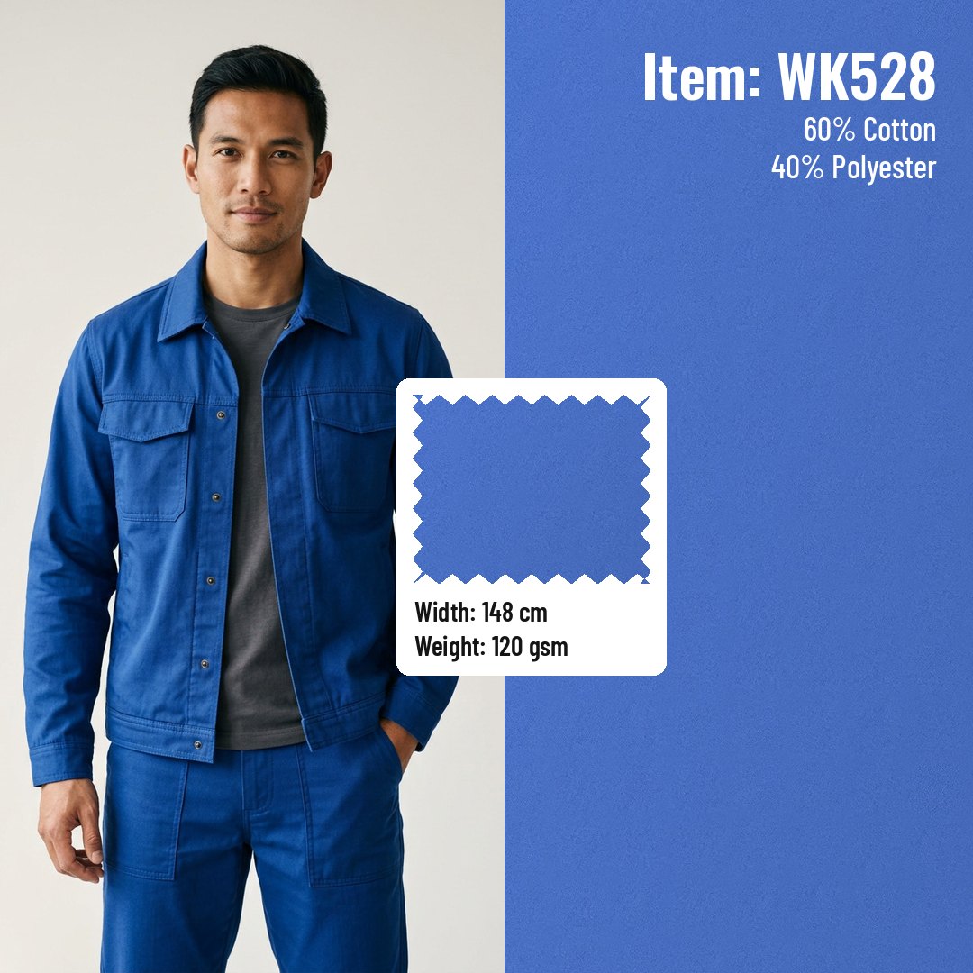 WK528 Woven Fabric High-Density Twill CVC 60/40