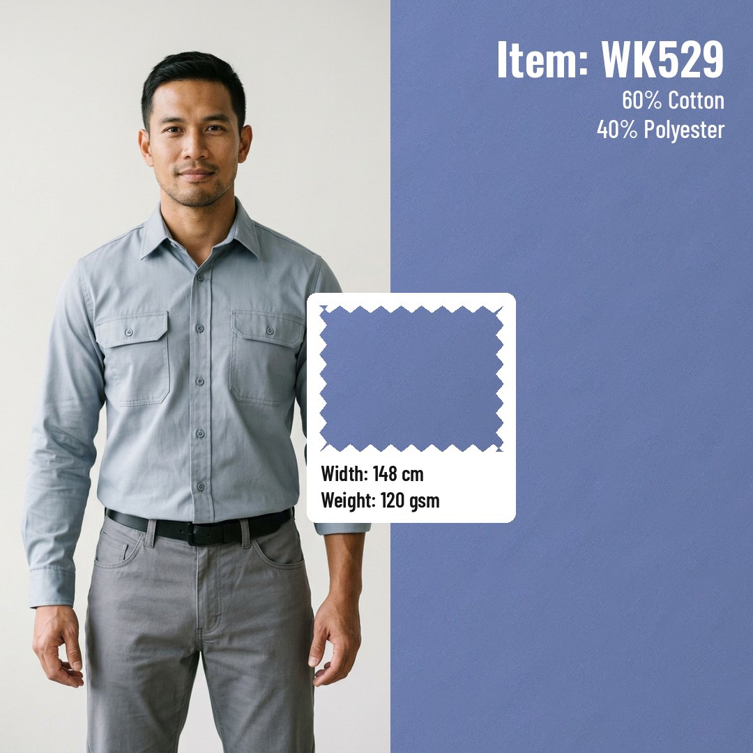 WK529 Woven Fabric Twill CVC 60/40