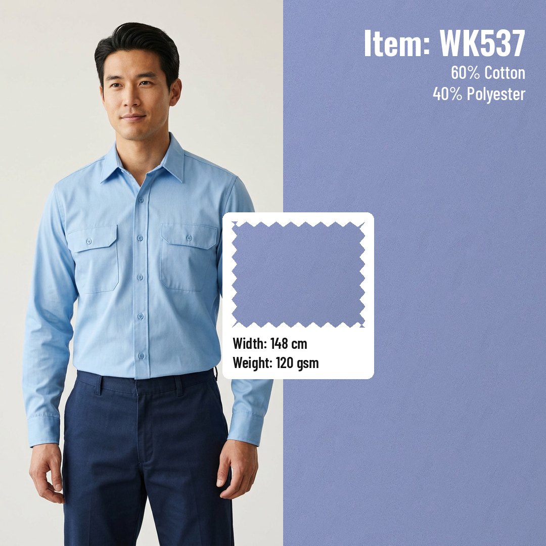 WK537 Woven Fabric High-Density Twill CVC 60/40