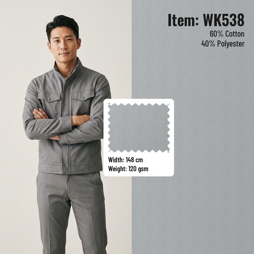 WK538 Woven Fabric High-Density Twill CVC 60/40