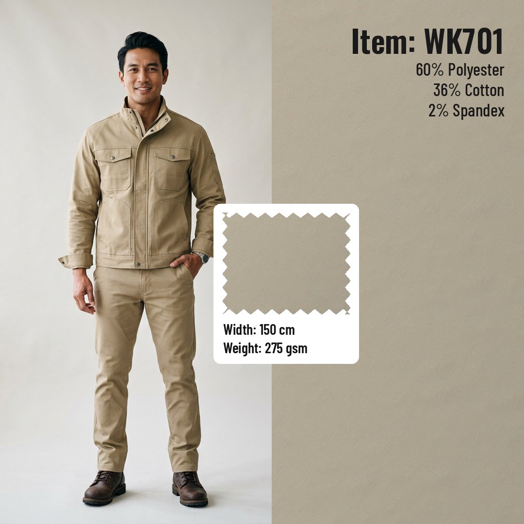 WK701 Stretch Woven Fabric Twill T/C 60/36