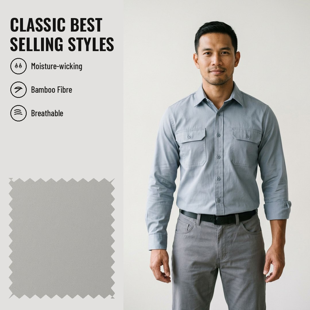 WK704 Moisture-wicking Woven Fabric Fine Twill CVC 50/40 - Ảnh 2