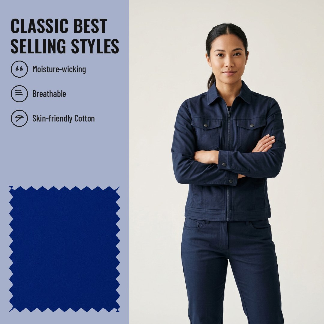 WK708 Moisture-wicking Woven Fabric Fine Twill CVC 60/40 - Ảnh 2