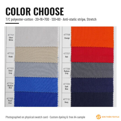 Bảng màu vải 47 TC – thẻ màu 1 | Sơn Thiên Textile