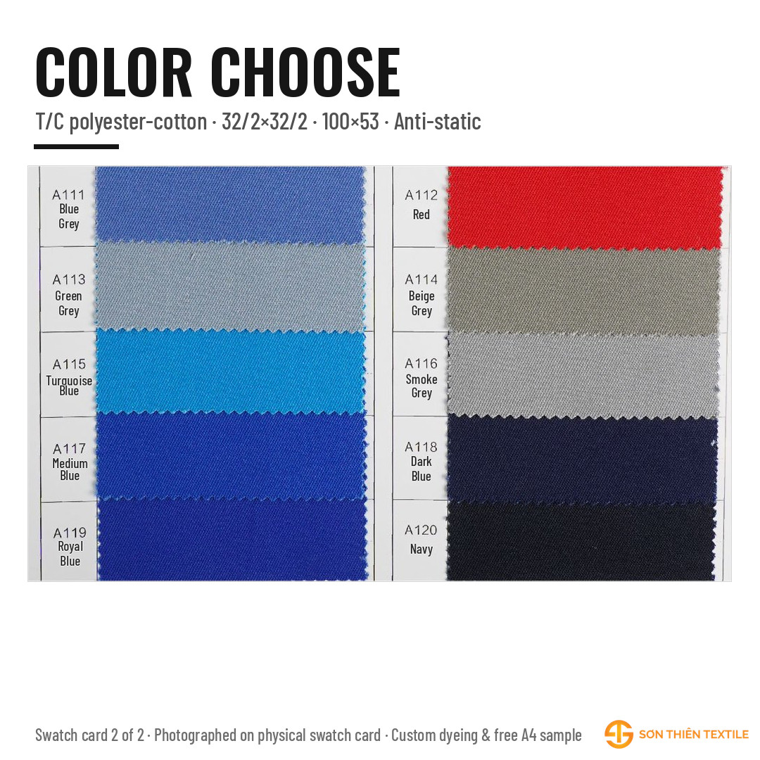 Bảng màu vải A TC – thẻ màu 2 | Sơn Thiên Textile