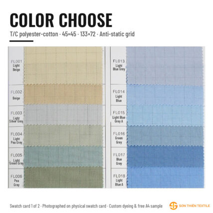Bảng màu vải CL T/C – thẻ màu 1 | Sơn Thiên Textile