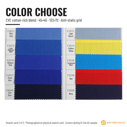 Bảng màu vải F CVC – thẻ màu 2 | Sơn Thiên Textile