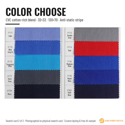 Bảng màu vải P CVC – thẻ màu 2 | Sơn Thiên Textile