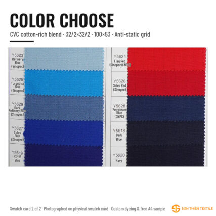 Bảng màu vải Y56 CVC – thẻ màu 2 | Sơn Thiên Textile