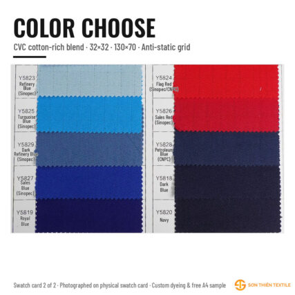 Bảng màu vải Y58 CVC – thẻ màu 2 | Sơn Thiên Textile