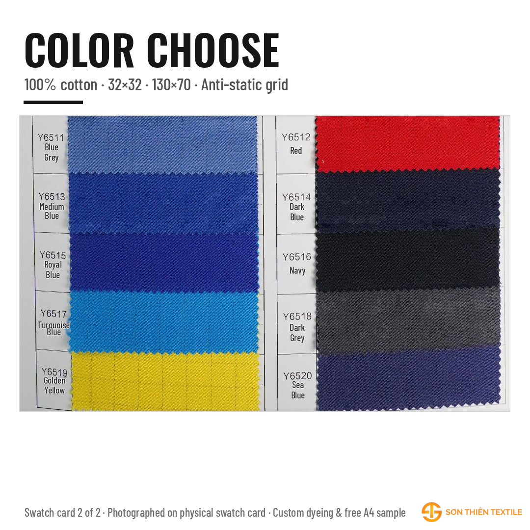 Bảng màu vải Y65C – thẻ màu 2 | Sơn Thiên Textile