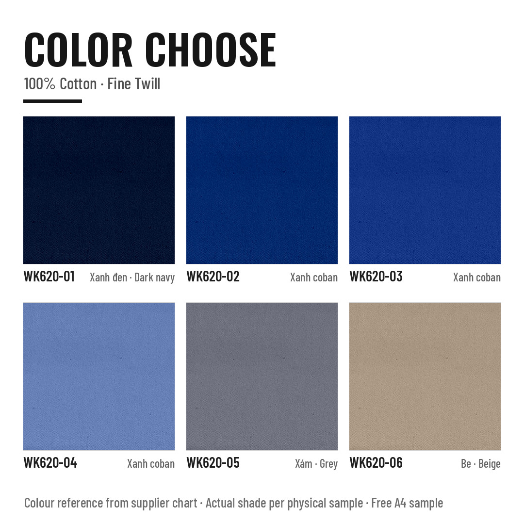 Bảng màu vải WK620 – thẻ màu 1 | Sơn Thiên Textile