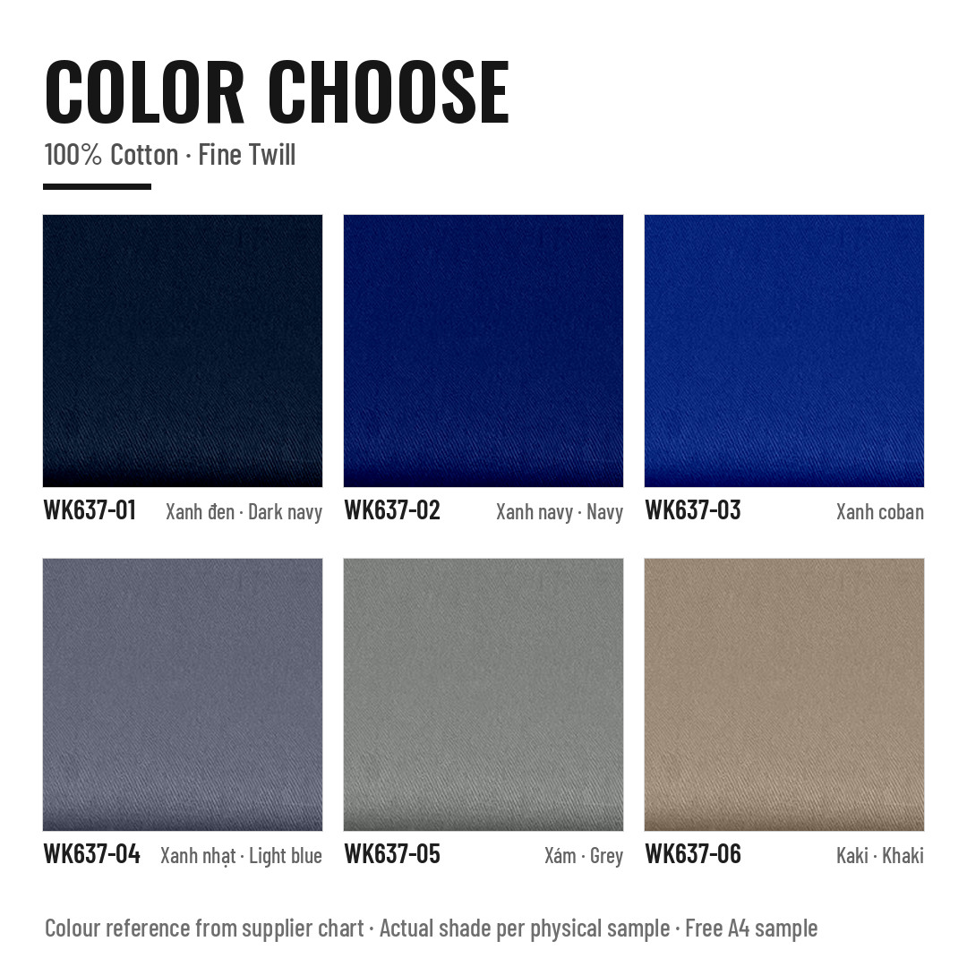Bảng màu vải WK637 – thẻ màu 1 | Sơn Thiên Textile