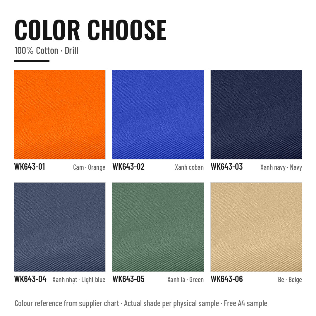 Bảng màu vải WK643 – thẻ màu 1 | Sơn Thiên Textile