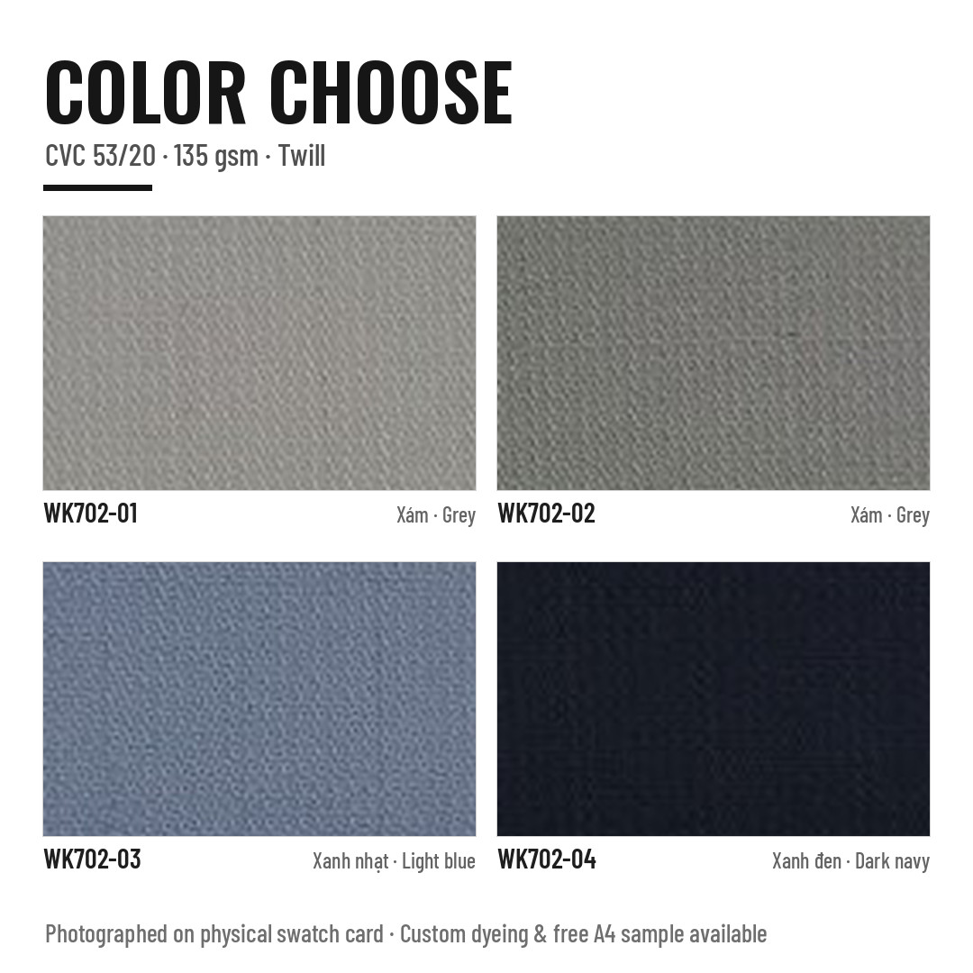 Bảng màu vải WK702 – thẻ màu 1 | Sơn Thiên Textile